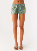 Ajean Sequin Mini Shorts - Lime Blood
