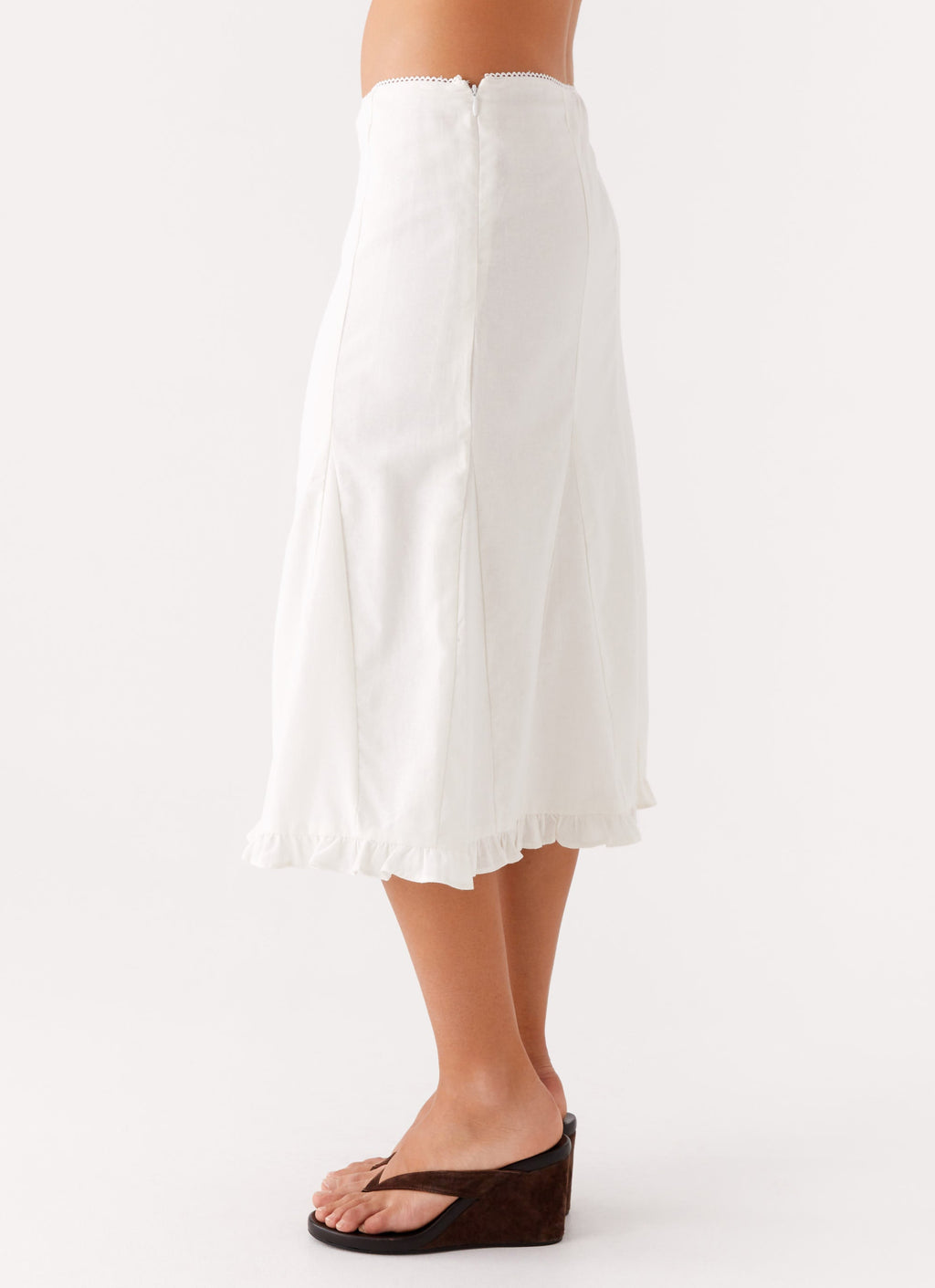 Alec Midi Skirt - White