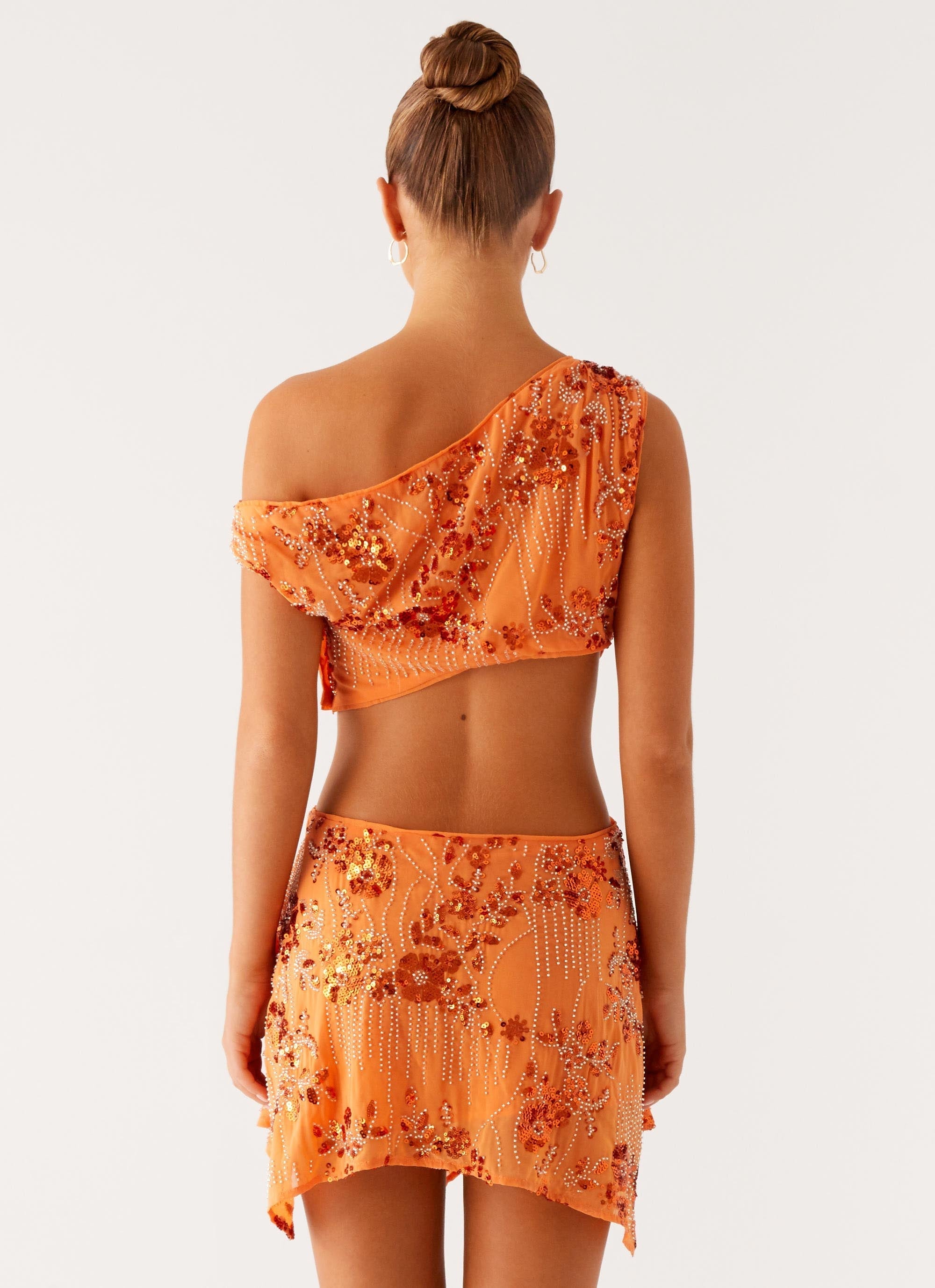 Aletta Sequin Mini Dress - Orange