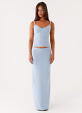 Anastasia Knit Maxi Skirt - Blue