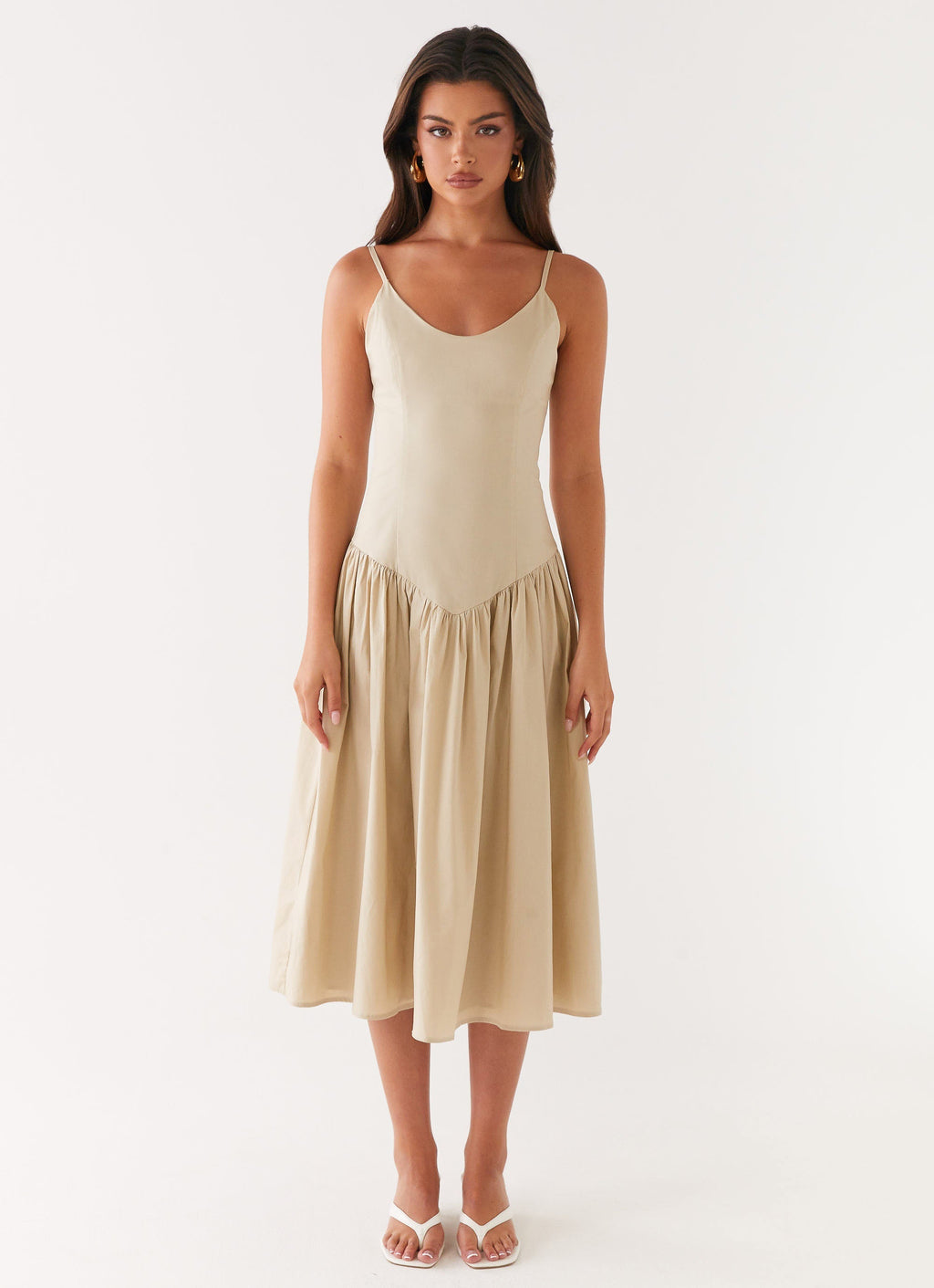 Azalea Midi Dress - Beige