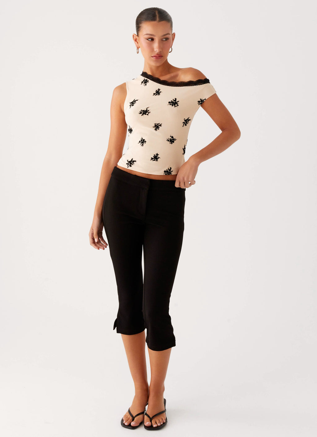 Blind Faith Flock One Shoulder Top - Cream