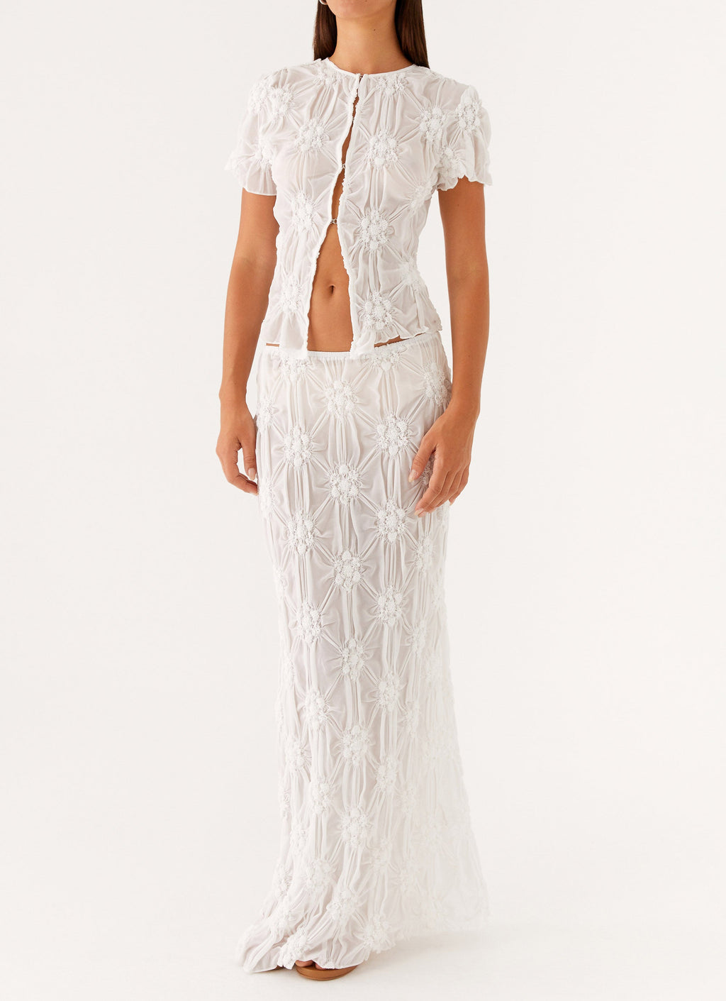 Effortlessly Low Rise Maxi Skirt - Ivory