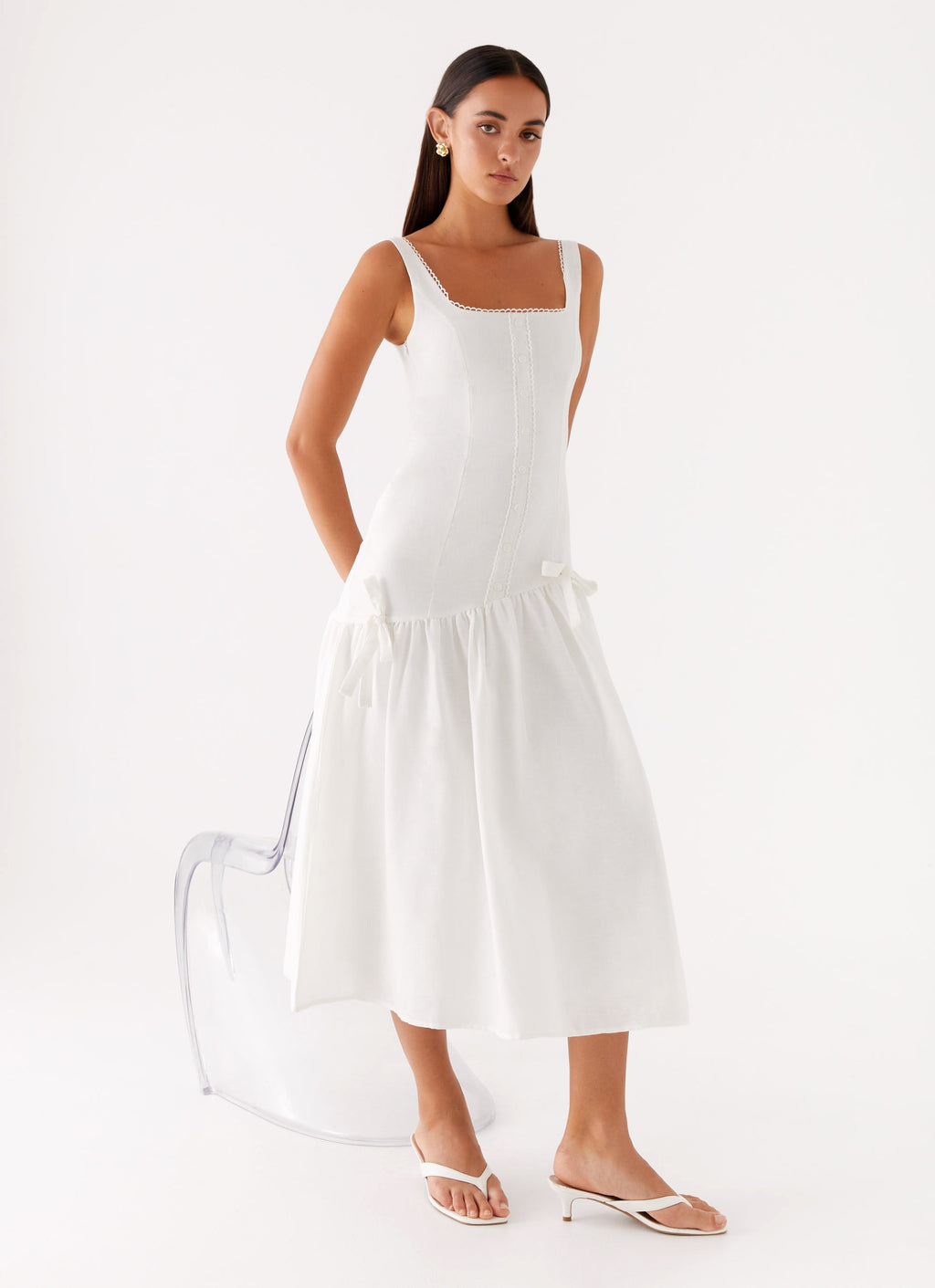 Esmerelda Midi Dress - White