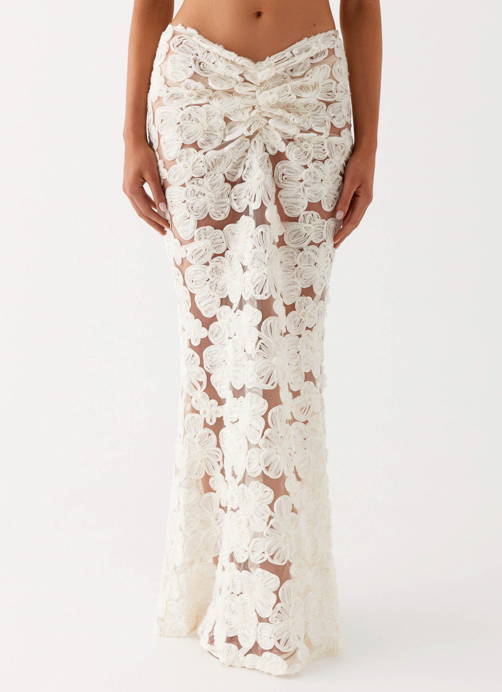 Fiorella Floret Maxi Skirt - Ivory