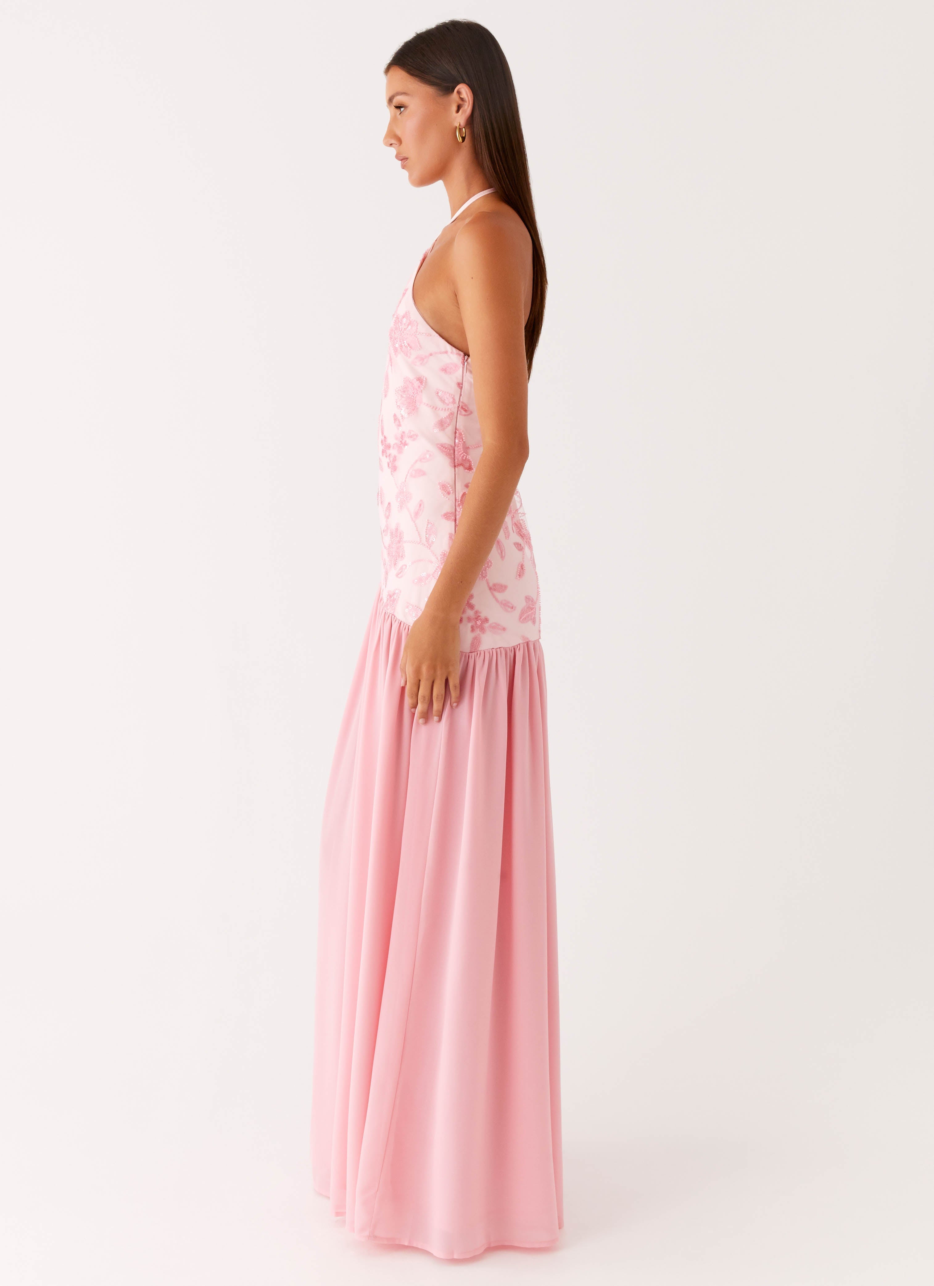 Janelle Beaded Maxi Dress - Pink