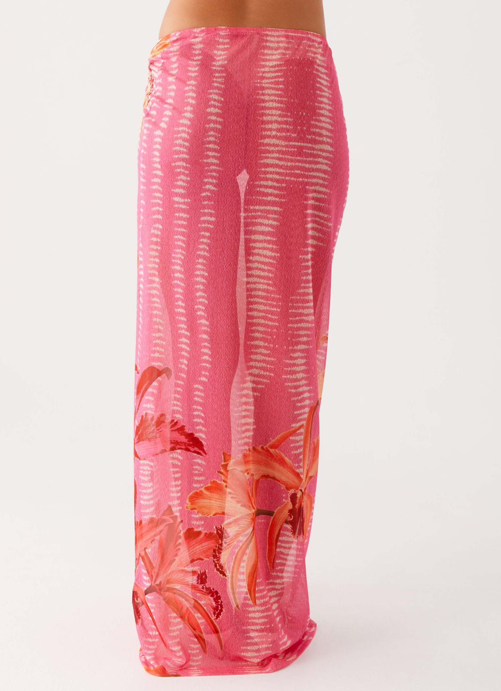 Jovani Maxi Skirt - Tropical Pink Print