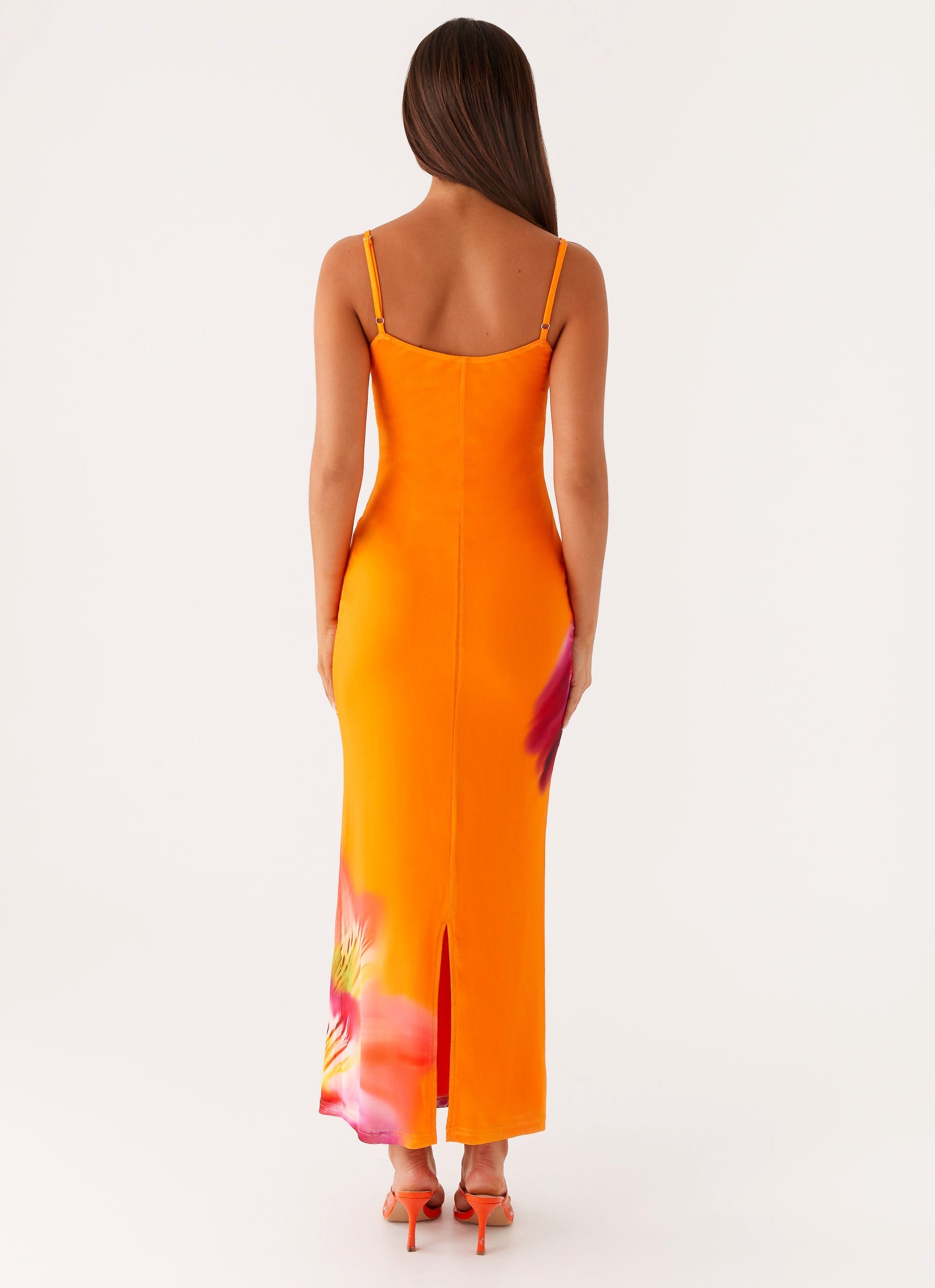 Kasey Midi Dress - Orange Tropical