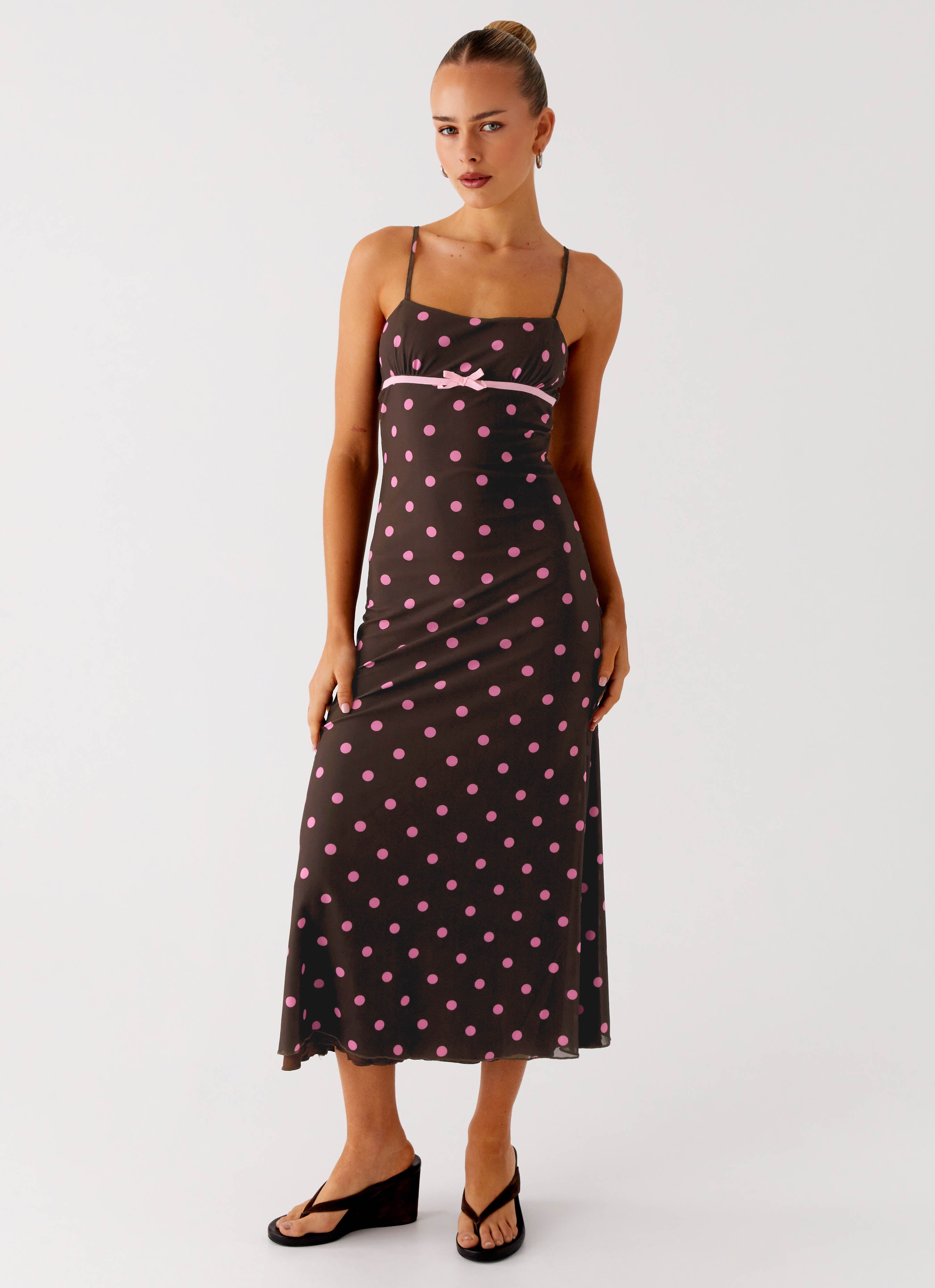 Latto Midi Dress - Chocolate Strawberry Dot