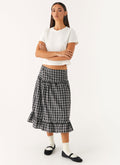 Laura Midi Skirt - White Black Check