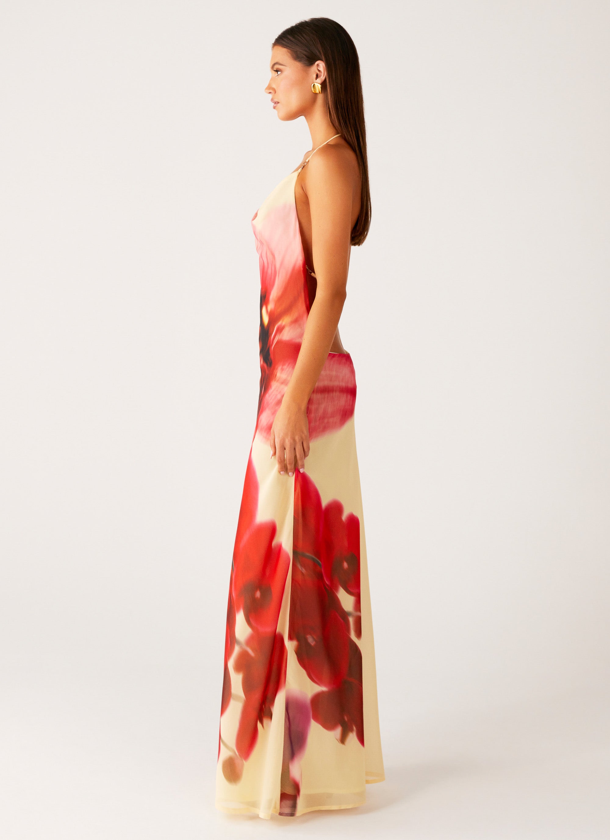 Morning Crush Cowl Maxi Dress - Yellow Bloom