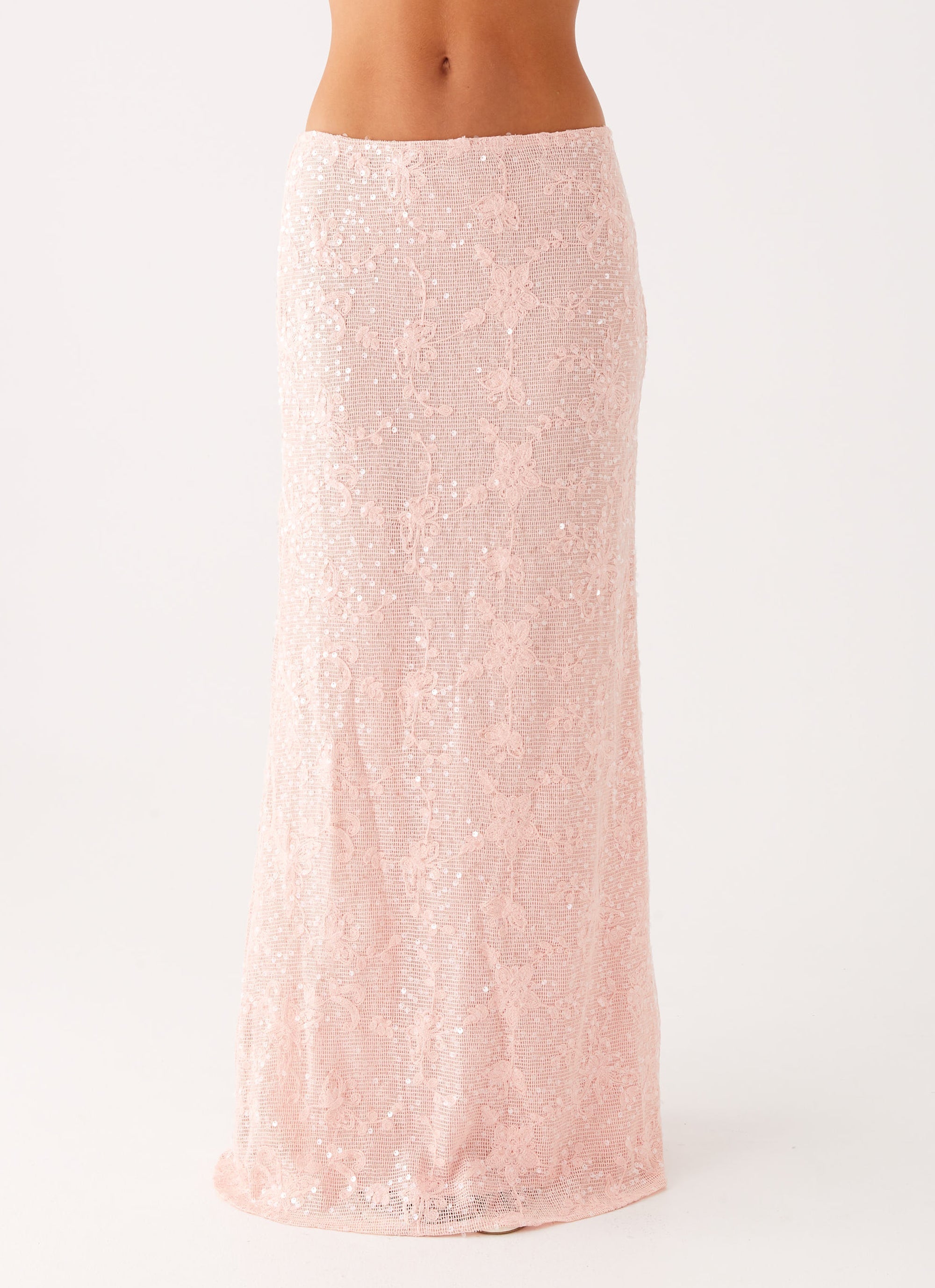 Nico Sequin Maxi Skirt - Pink