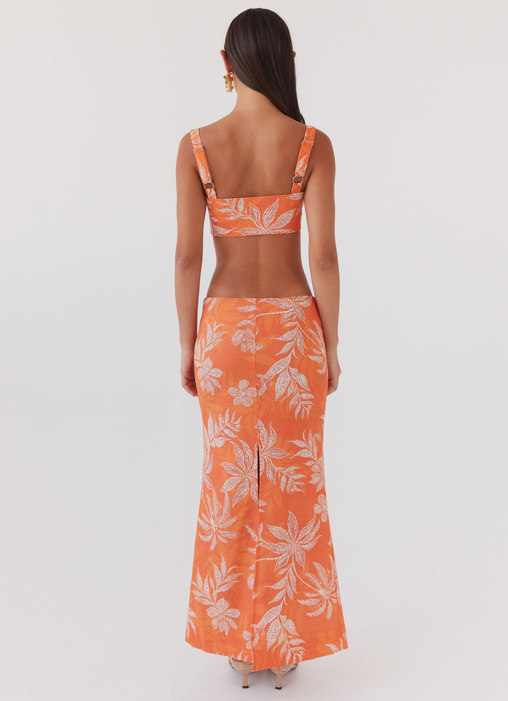 Born For Bordeaux Linen Skirt - Tropic Sunset