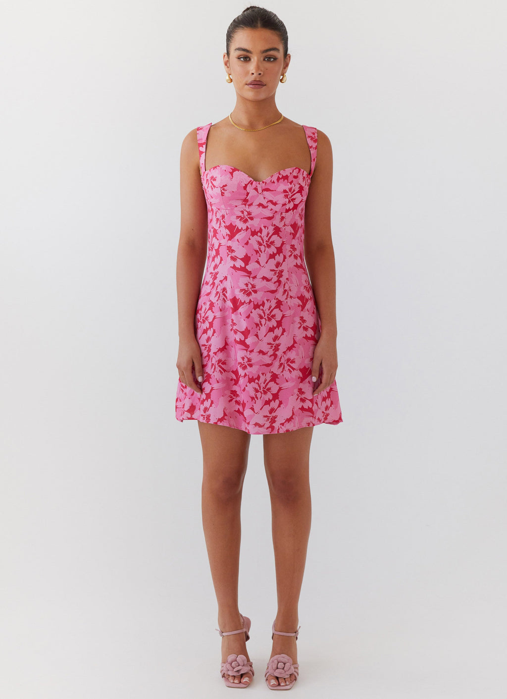 Kiah Bustier Mini Dress - Cherry Blossom