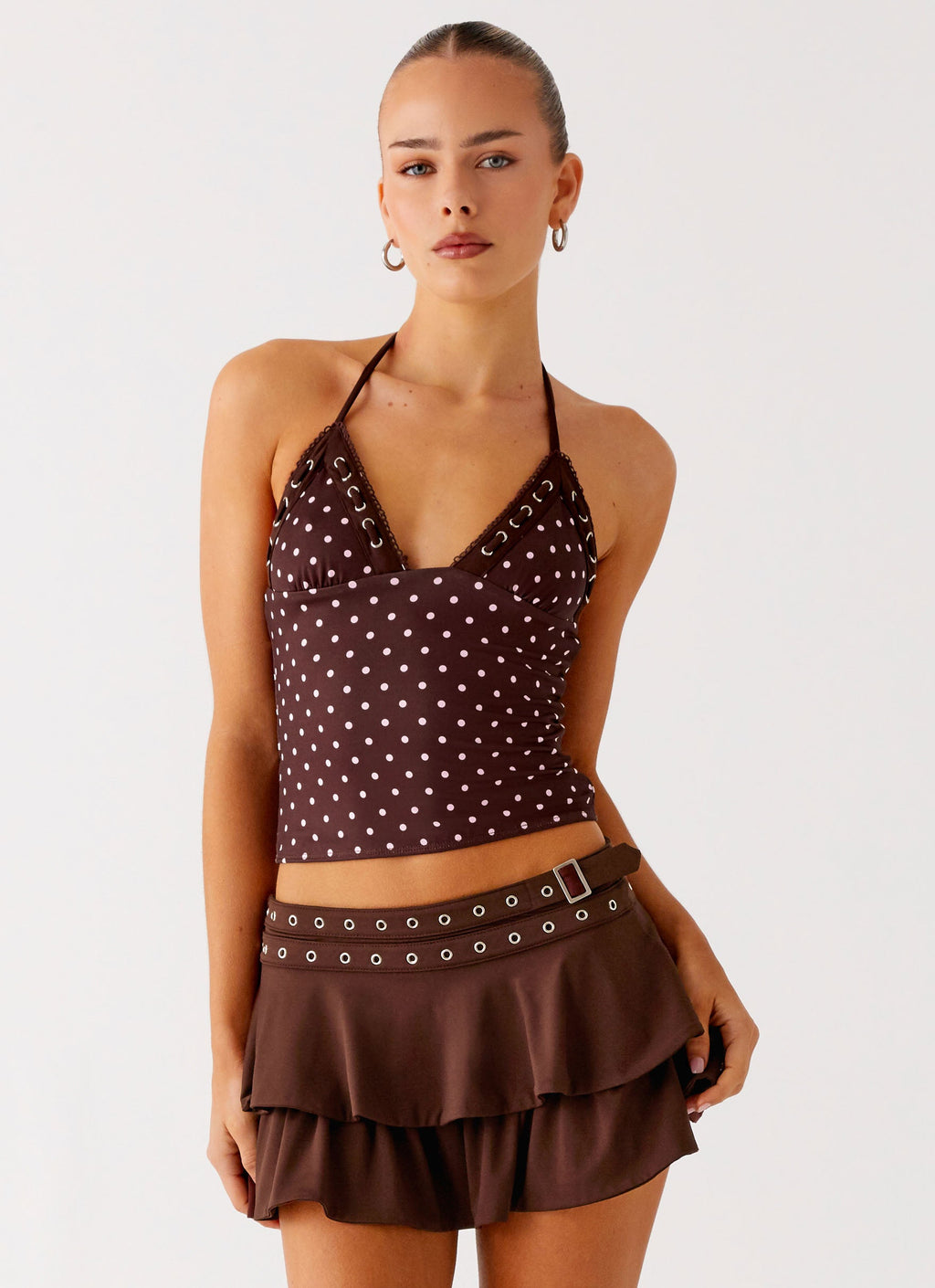 Prologue Belt Mini Skort - Chocolate