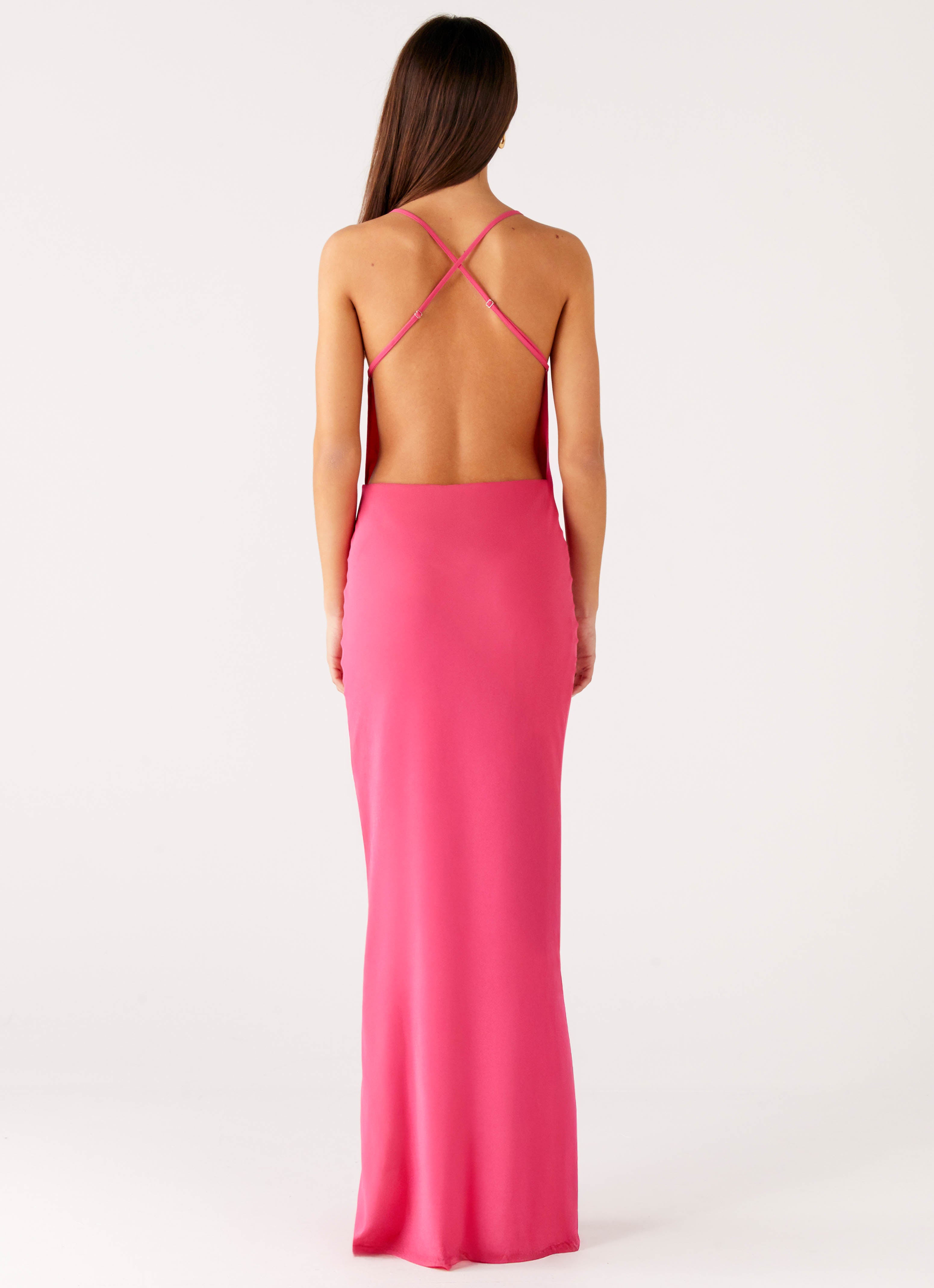 Pure Heart Cowl Maxi Dress - Fuchsia