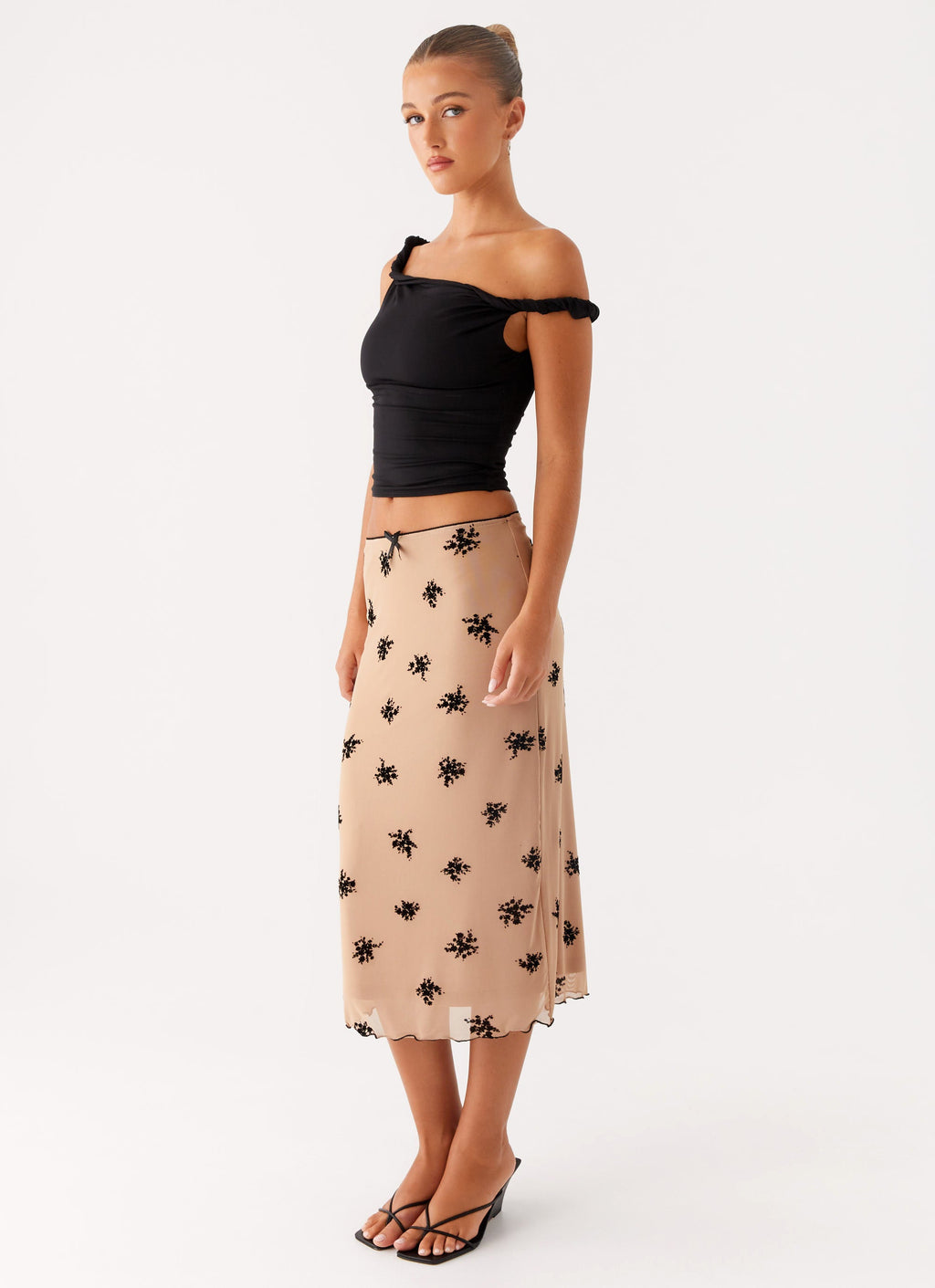 Rocca Midi Skirt - Nude