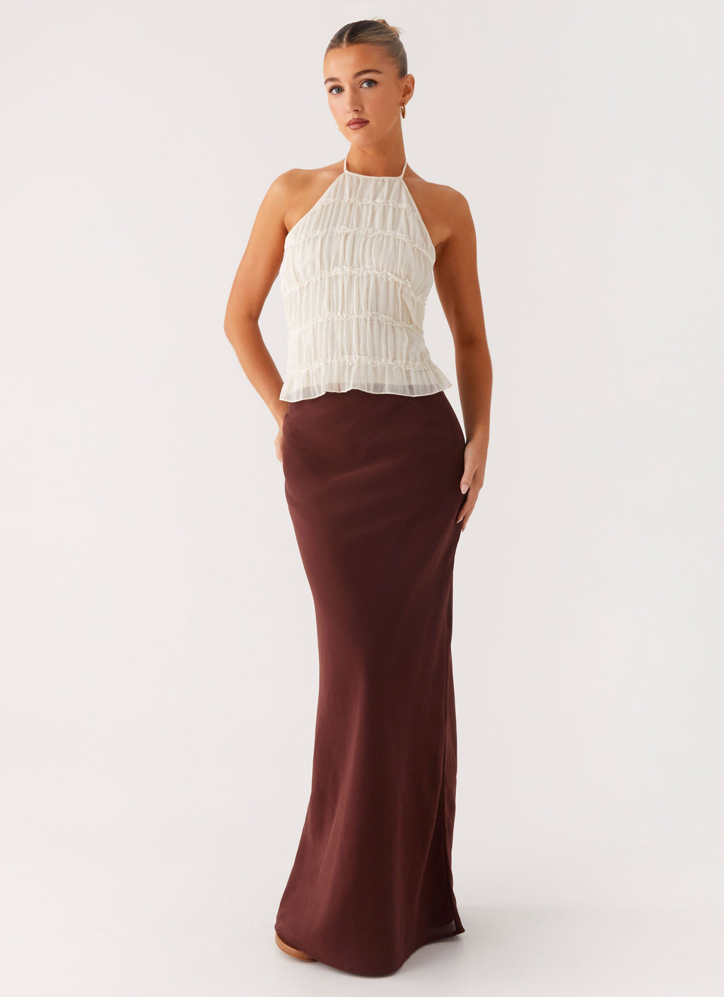 Sienna Sunset Maxi Skirt - Chocolate