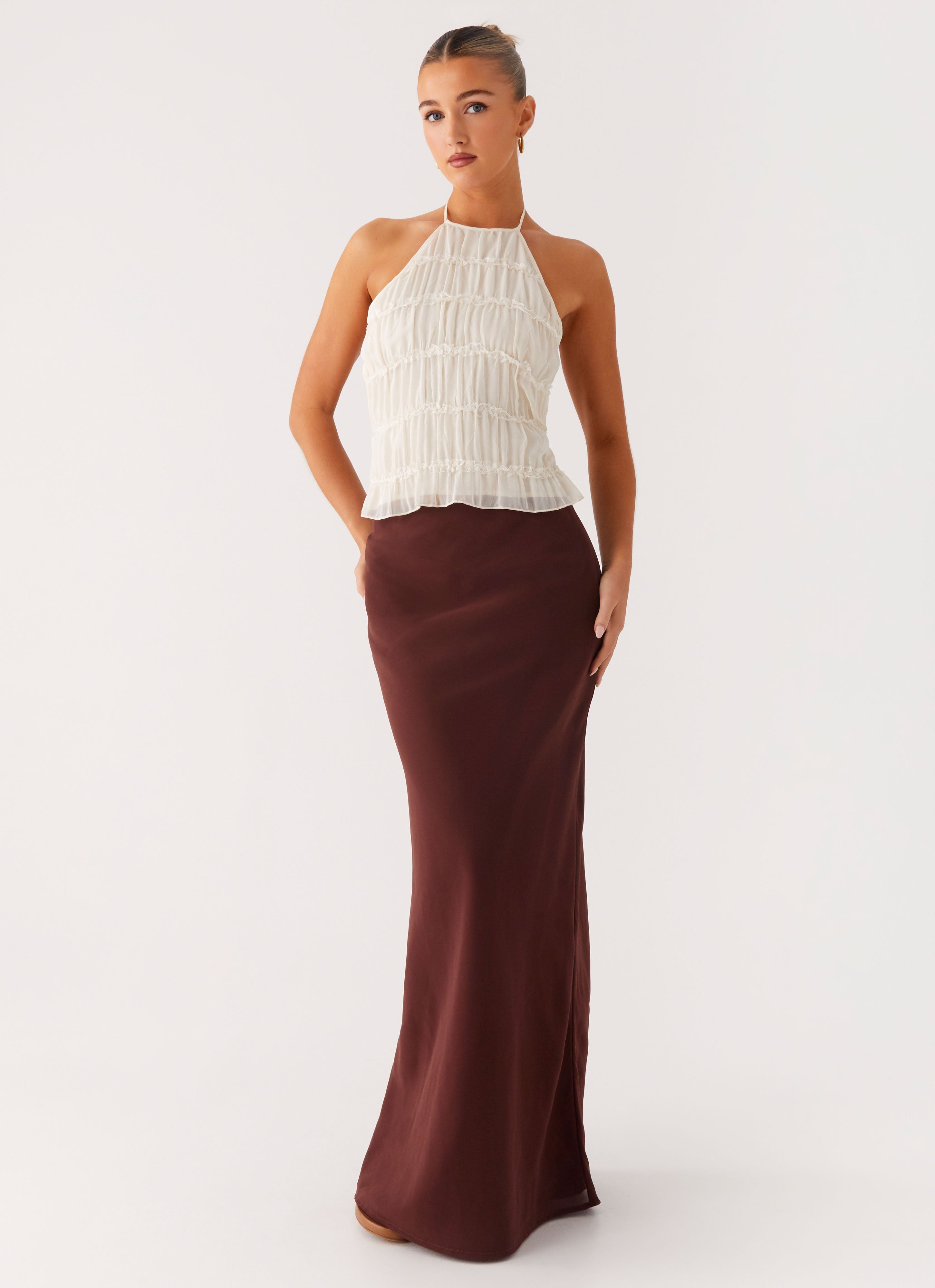 Sienna Sunset Maxi Skirt - Chocolate