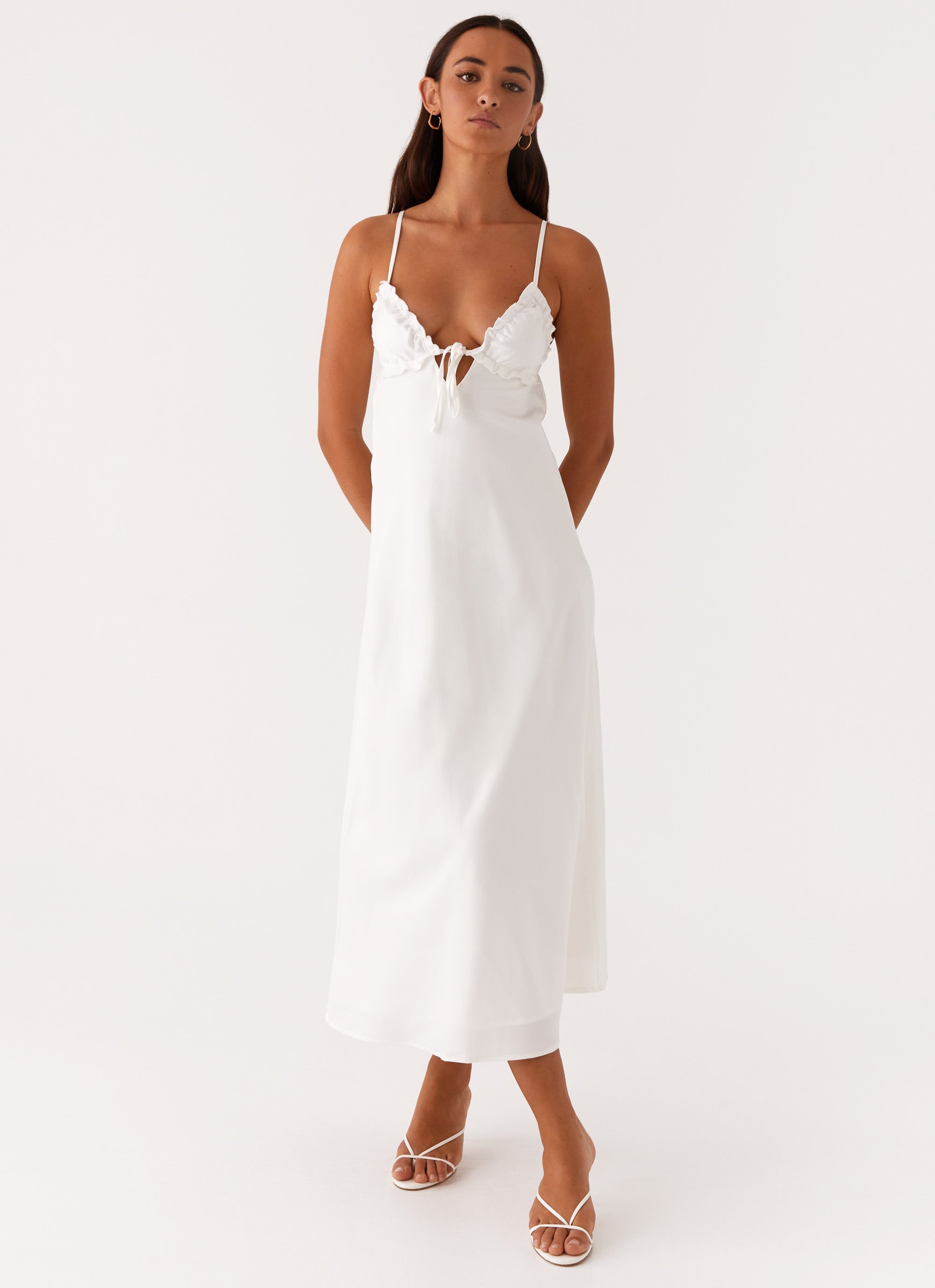 Take Note Midi Dress - White