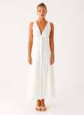 Tamsin Linen Maxi Dress - White