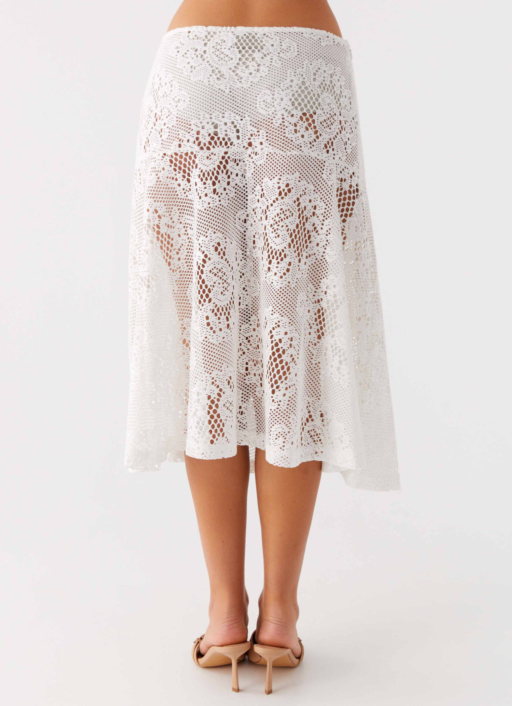 Virelle Lace Midi Skirt - Ivory