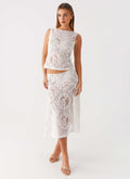 Virelle Lace Midi Skirt - Ivory