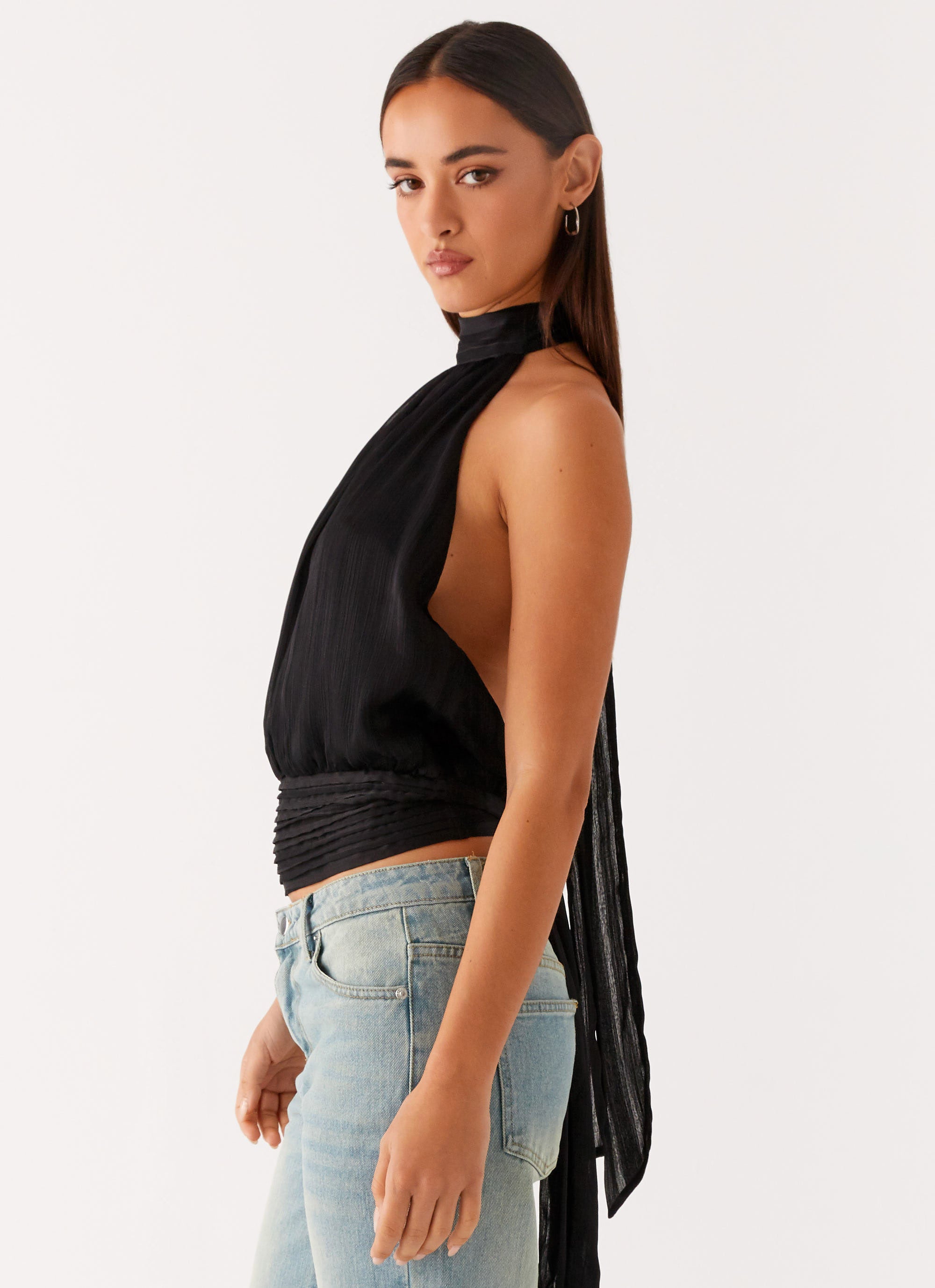 Willow Chiffon Top - Black